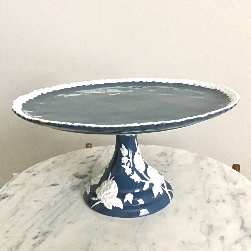 RARE Anthropologie Turkuaz Kitchen Posy Cake Stand Handpainted Glazed NIB NWT - Picture 10 of 14